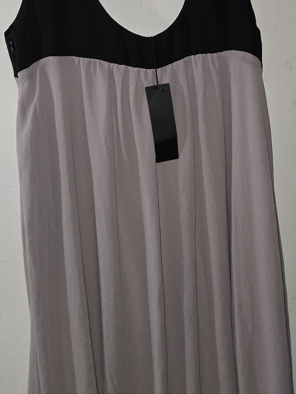 Flowing Two-Tone Midi Dress - Black and Light Gray
